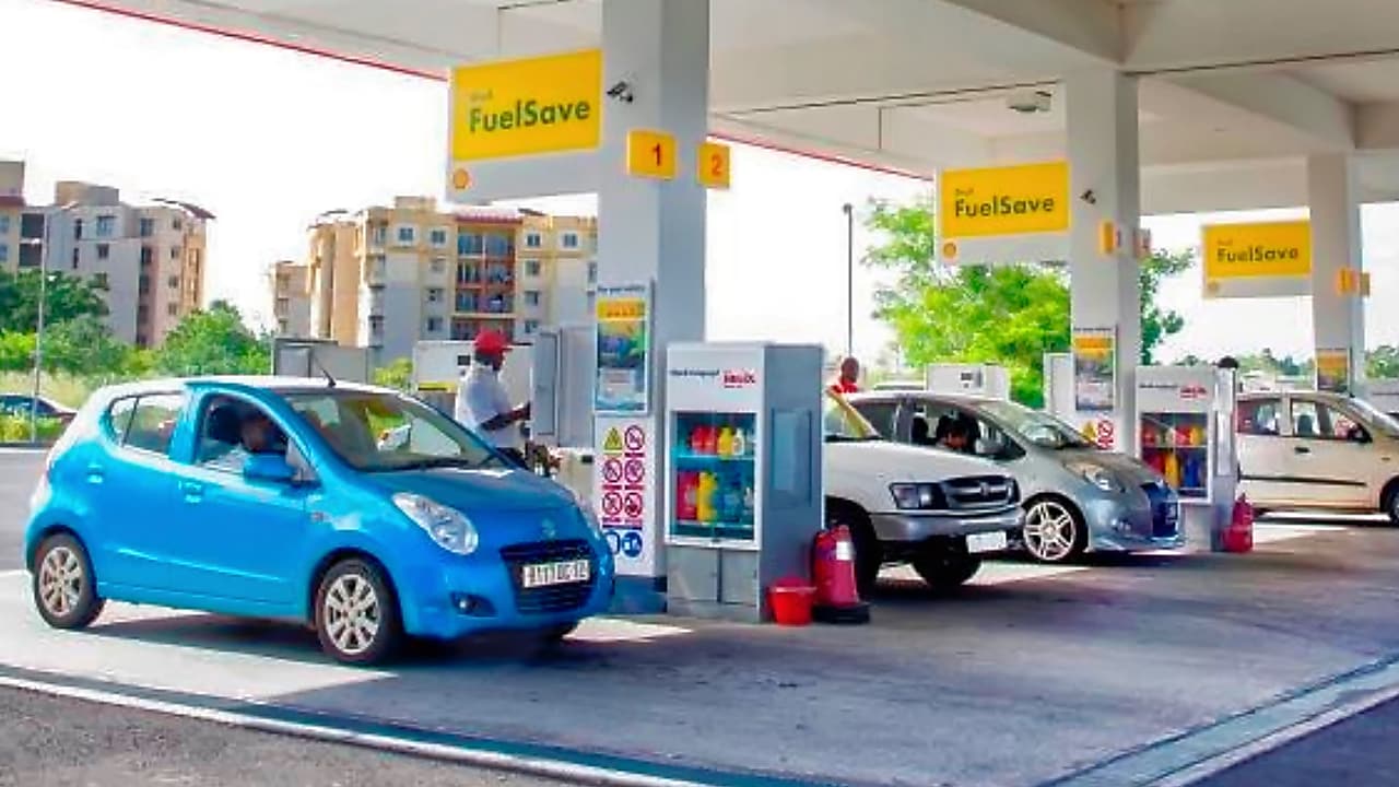 Shell fuel station in city