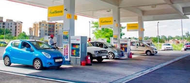 Shell fuel station in city