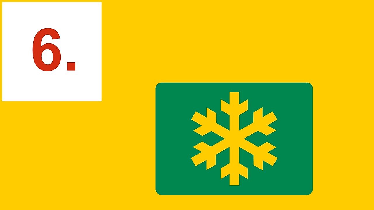 Symbole en forme de flocon de neige dans un rectangle