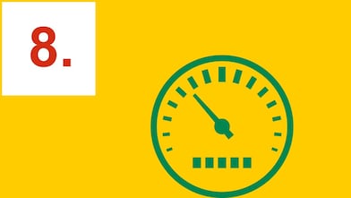 Indicateur de vitesse vert sur fond jaune