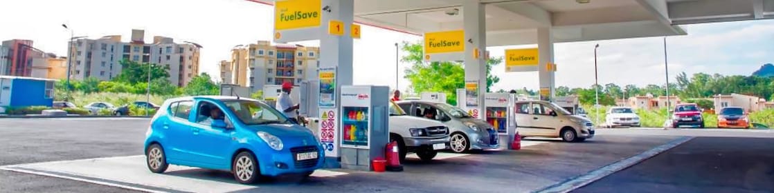 Shell fuel station in city