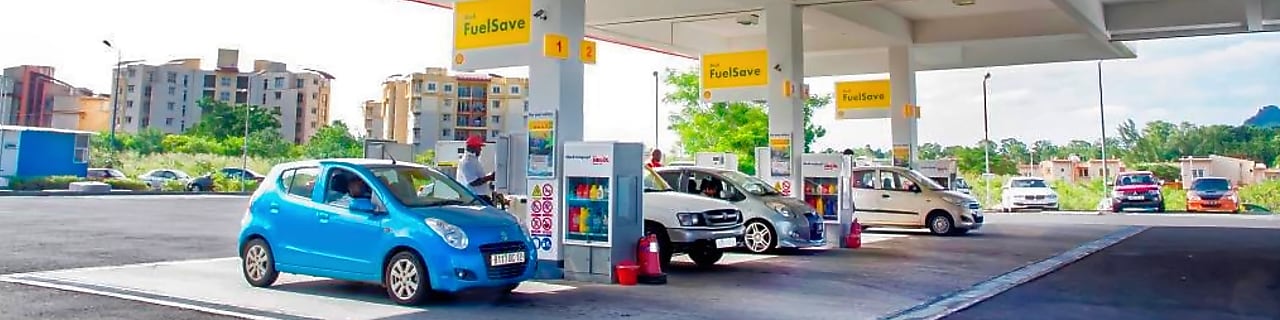 Shell fuel station in city